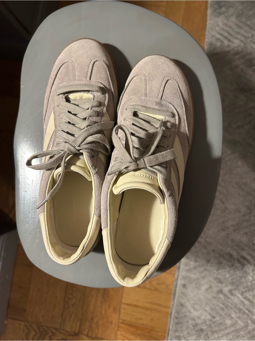 Vince Suede Sneakers in Taupe and Cream